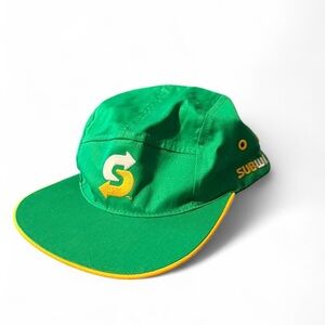 Green Subway Cap with Yellow Trim